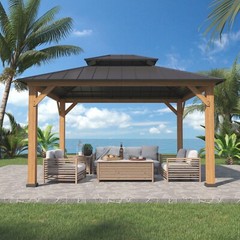 EAGLE PEAK 11×13 Glavanized Steel Double Roof Hardtop Gazebo