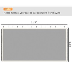 Universal Replacement Mesh Netting Screen Walls for 10&prime; x 13&prime; Gazebo, White