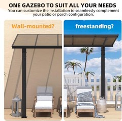 Hardtop Gazebo Freestanding Metal Carport Patio Pergola Roof Awning Shelter