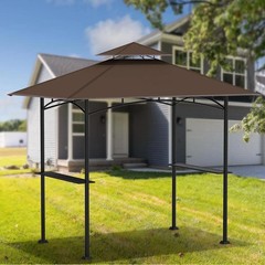 Grill Gazebo Replacement Canopy Top – 5&rsquo;X8&prime; Outdoor BBQ Tent Roof Cover Double