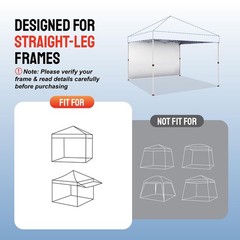 CROWN SHADES SunWall Silver Coated for 10×10 Pop up Canopy Tent, 10×10, White