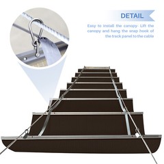 E&K 7ft Retractable Pergola Canopy Cover Waterproof Awning Deck Garden Yard Pool