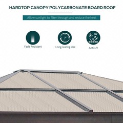 12&prime; x 10&prime; Aluminum Patio Gazebo Canopy w/ Polycarbonate Hardtop Roof