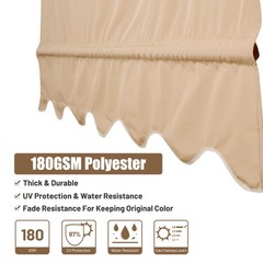 2pcs Pergola Canopy Replacement Cover Tan Valance 15.5x4Ft UV20+ 180g