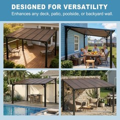 12&rsquo;x10&prime; Outdoor Hardtop Gazebo Patio Pergola with Tinted Polycarbonate Roof