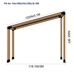 Pergola Kit, Slanted Roof Pergola Bracket, 3-Way Brackets with Post Base Kit, Lo