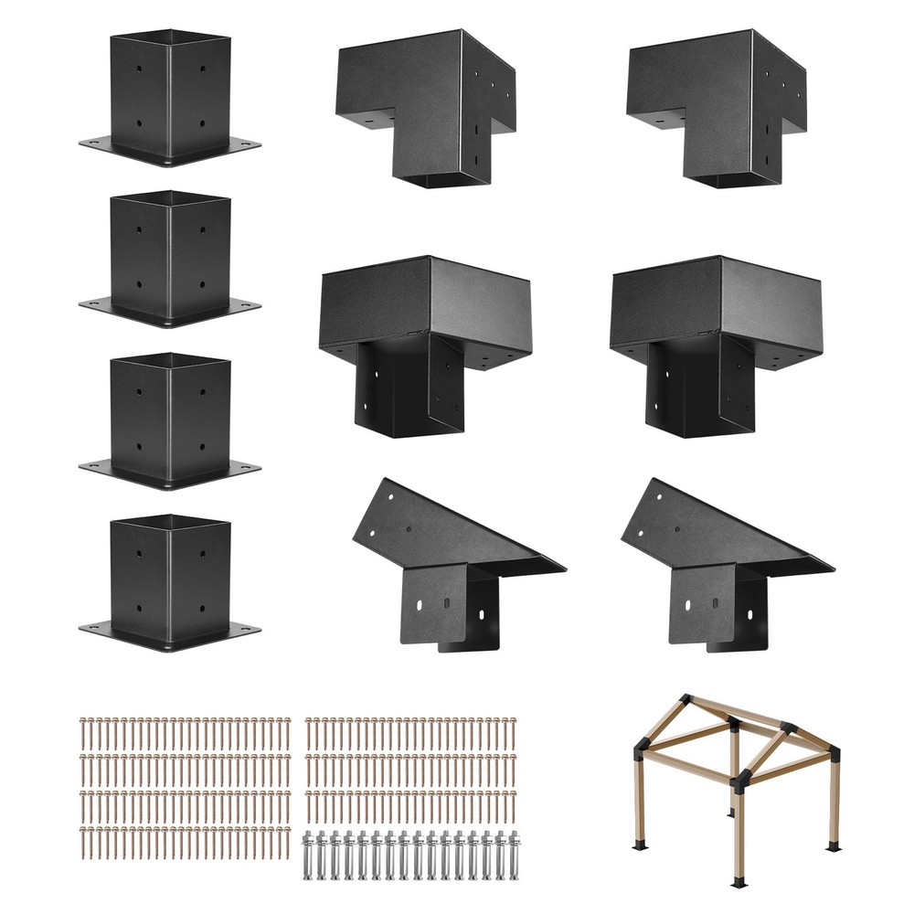 VEVOR 4×4 In Pergola Bracket Kit Inner 3.5×3.5 3- and 4-Way Brackets for Gazebo
