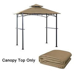 Tanxianzhe Grill Gazebo Replacement Canopy Top Cover 5×8 Double Tiered Khaki