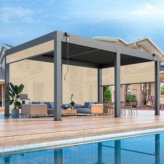 20×10/12 FT Louvered Pergola Aluminum Outdoor Gazebo Adjustable Roof Screens