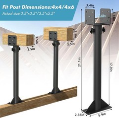 Durable Outdoor Saddle Roof Bracket Kit – 3Pcs Adjustable Support for Decks