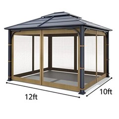 Gazebo Universal Mosquito Netting – Outdoor Gazebo Canopy 4-Panel Screen Wall…