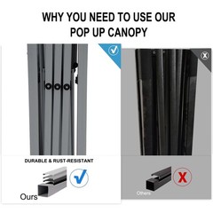 SANWAY 10×10 Pop Up Canopy with Sidewalls x 4 – Easy Setup 10×10, White