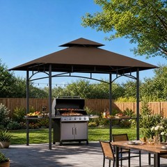 Grill Gazebo Replacement Canopy Top – 5&rsquo;X8&prime; Outdoor BBQ Tent Roof Cover Double