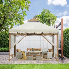 10ftx10ft Replacement Mosquito Netting w/Zipper Gazebo Screen Canopy Mesh Walls