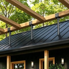 Durable Outdoor Saddle Roof Bracket Kit – 3Pcs Adjustable Support for Decks