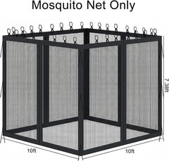 Gazebo Replacement Mosquito Netting Outdoor Universal 4-Panels Screen Sidewalls