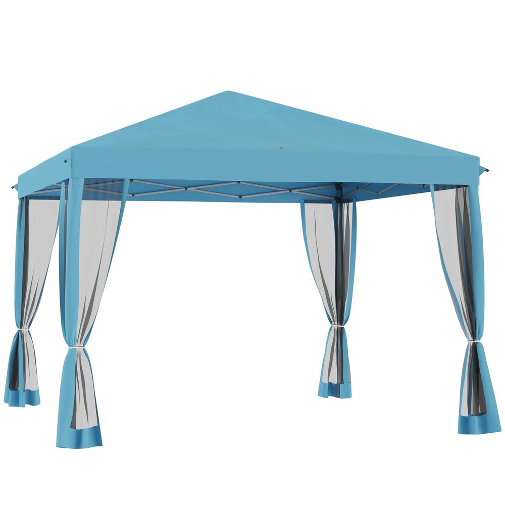 10 x 10 Pop Up Canopy Tent, Outdoor Patio Gazebo with Netting Carry Bag Included