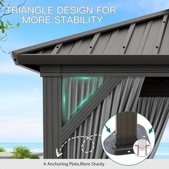 🔥Garvee 10×12 ft Hardtop Gazebo, Outdoor Heavy Duty Galvanized Aluminum Framed