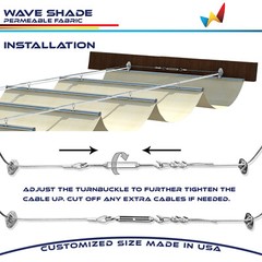 Retractable Canopy Cover Yard Garden Awning Pergola Shade w/ Steel Wire Beige