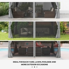 10&prime; x 13&prime; Patio Gazebo with Aluminum Frame for Outdoor, Gray