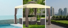 Gazebo Canopy Tent Outdoor Gazebo for Backyard & Patio w/ Mosquito Netting