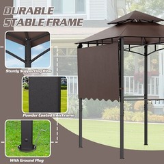 8&rsquo;X8&prime; Grill Gazebo Canopy – Heavy Duty Steel Frame, Double Tiered Grill Canopy