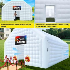 Sewinfla 30x20x13Ft Inflatable Nightclub 2×680W Blowers White Party Tent