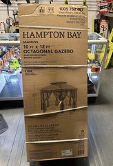 Hampton Bay Seagrove 12 ft. x 10 ft. Octagonal Steel Frame Gazebo with Tan