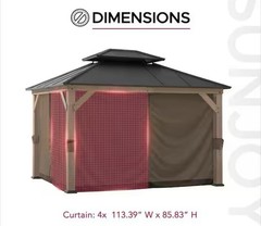 Replacement Screen Panels, 4 Panels For 10’ X 12’ Gazebo, Brown *SCREEN PANELS*