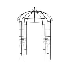207 X 207 X 270 Cm Courtyard Wrought Iron Gazebo Iron Arch Arbor Black