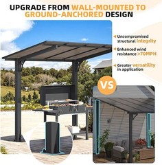Hardtop Gazebo Freestanding Metal Carport Patio Pergola Roof Awning Shelter