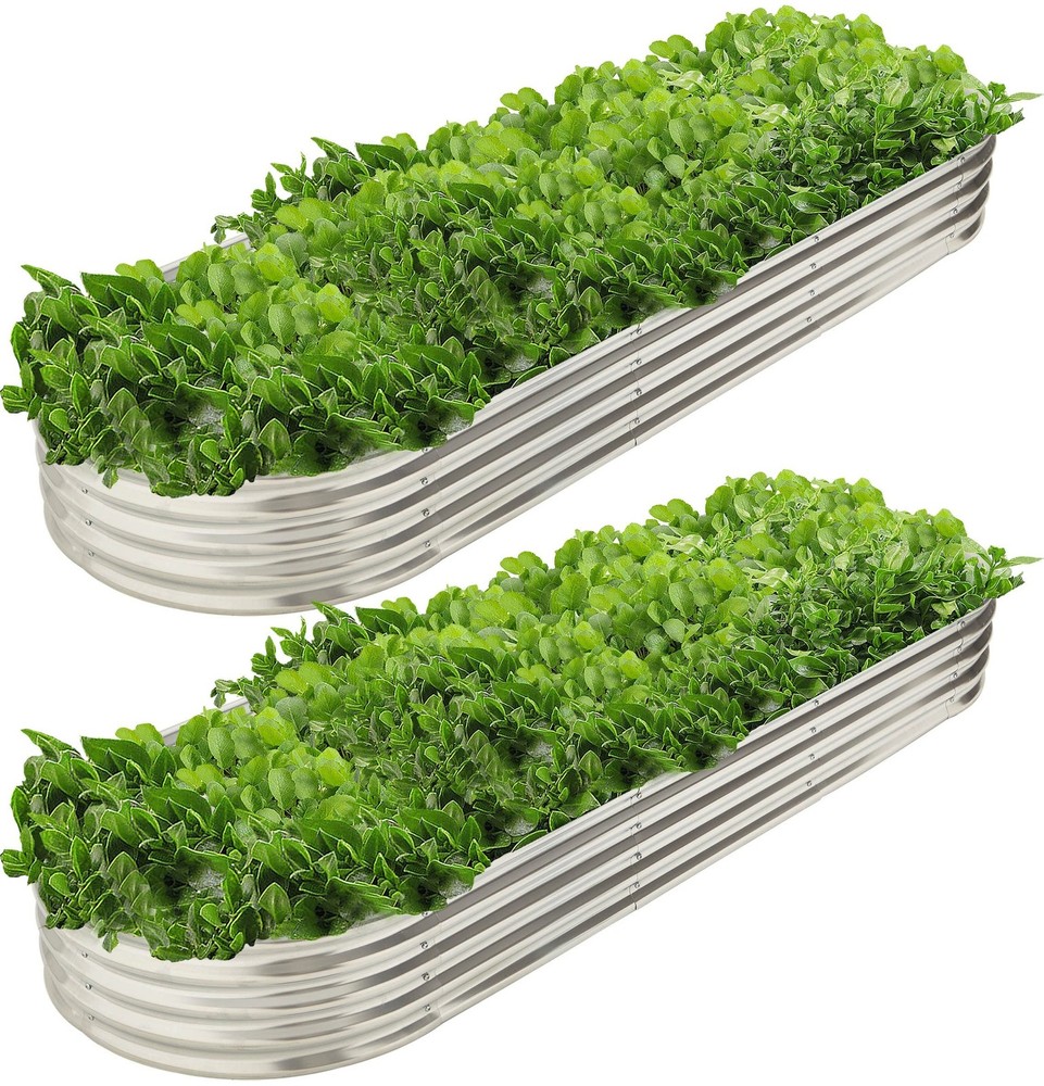 9&prime; x 3&prime; Metal Oval Raised Garden Bed Planter (2 PK) 2 9&prime; x 3&prime;