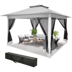 12×12 12×20 Pop Up Canopy Tent with Mosquito Netting, Screened Gazebo
