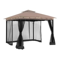 10&prime; x 12&prime; Outdoor Gazebo Mosquito Netting, Black Canopy Screen, 4-Panel Zippered
