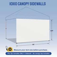CROWN SHADES SunWall Silver Coated for 10×10 Pop up Canopy Tent, 10×10, White