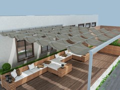 E&K 7ft Retractable Pergola Canopy Cover Waterproof Awning Deck Garden Yard Pool