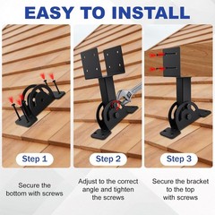 3 Pcs Heavy Duty Roof Riser Brackets Kit 4×4 Adjustable Height Angle Pergola