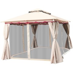 13&rsquo;x10&rsquo;Outdoor Canopy Gazebo Art Steel Frame Party Patio Canopy Gazebo W/Netting