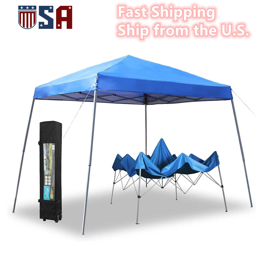 Gazebo Awning Pop-up Outdoor Canopy Tent 12x12ft For Patio Garden Party Blue