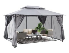 LAUSAINT HOME 10&rsquo;x13&prime; Outdoor Gazebo with Privacy Curtain, Double Roof Canopy (D