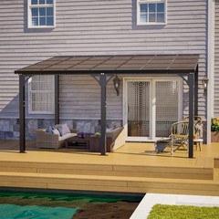 14×10 FT Hardtop Gazebo, Tinted Polycarbonate Roof, Rust-Resistant Aluminum