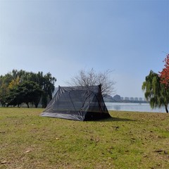 Family Camping 3-Person A-Frame Tent Easy To Carry Special Mesh Fabric