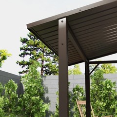 Outsunny 8 x 5ft Hardtop Grill Gazebo with Side Shelves and Cup Holders