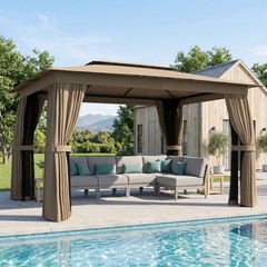 10&prime; x 12&prime; Outdoor Patio Gazebo, Double Roof Gazebo Canopy Shelter