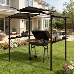 Outdoor Hardtop Grill Gazebo Pergola Canopy Pool BBQ Cooking Pergola Canopy