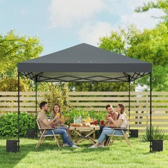 10 x 10 ft Pop Up Canopy Tent with One Push Setup, Dark Gray