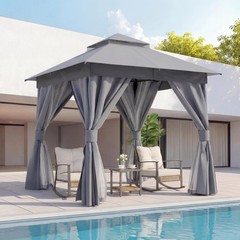 Gazebo 8x8ft Heavy Duty Patio Gazebo with Expansion Bolts Party Canopy Tent