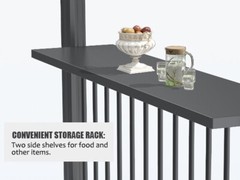 Domi Outdoor 6.5x12FT Hardtop Grill Gazebo w/2 Side Shelves &Ceiling Hook,Gray
