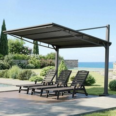Domi 8&rsquo;x10&rsquo;Metal Gazebo,Freestanding Hardtop Canopy for Patio&Poolside,Grey