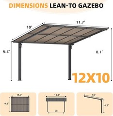 Hardtop Gazebo Freestanding Metal Carport Patio Pergola Roof Awning Shelter